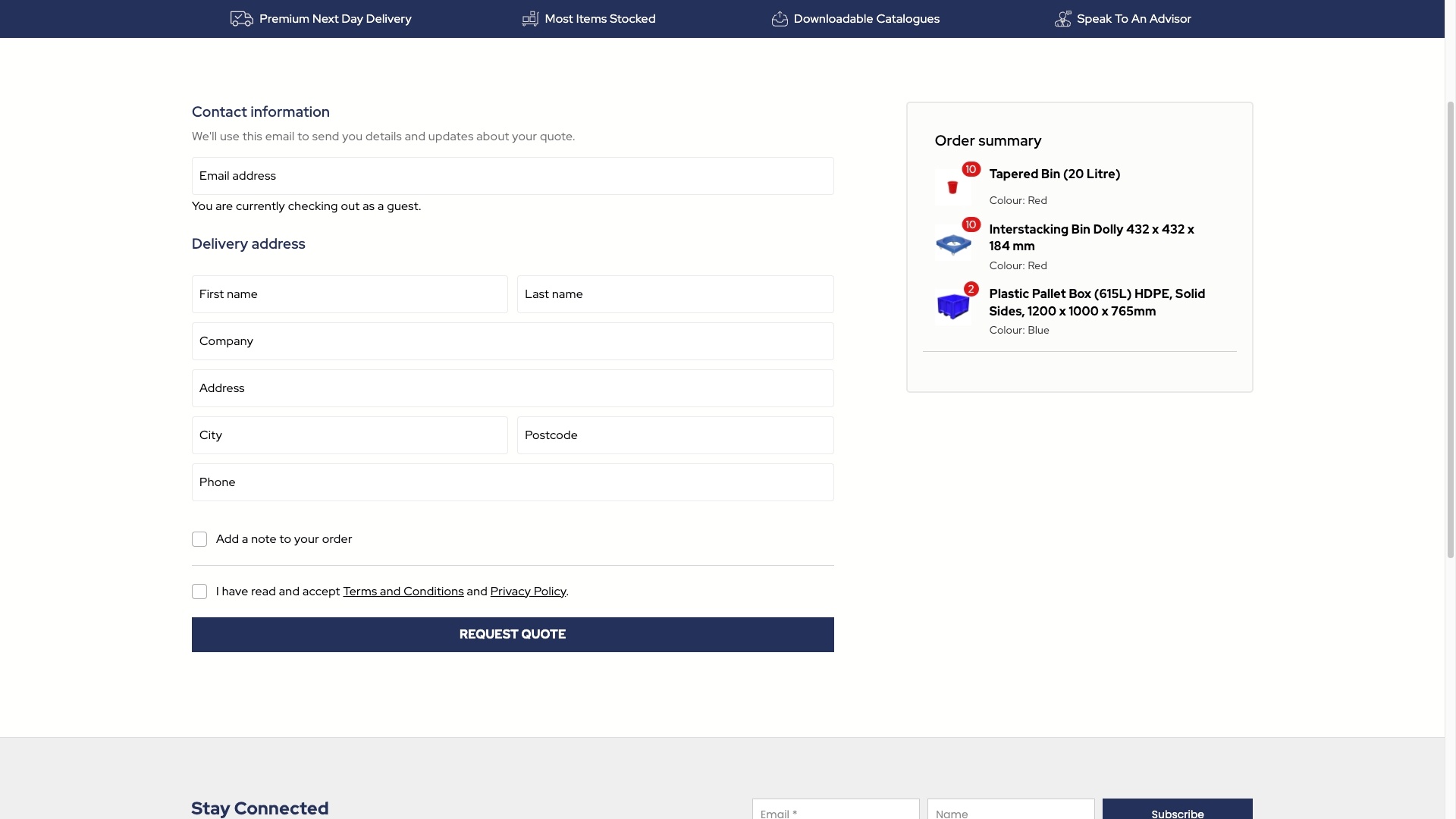 Quote request process