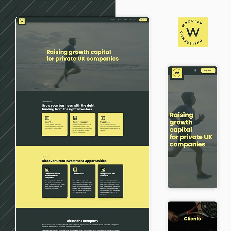 Projekt strony internetowej Woodley Consulting