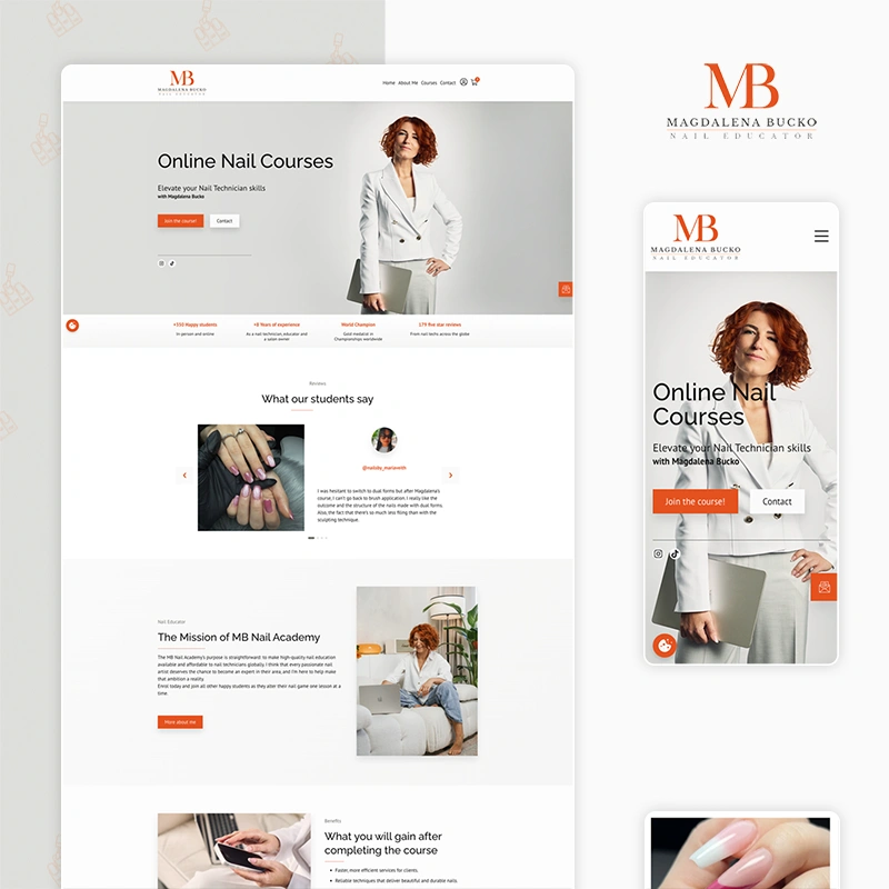 MB Nail Academy website project
