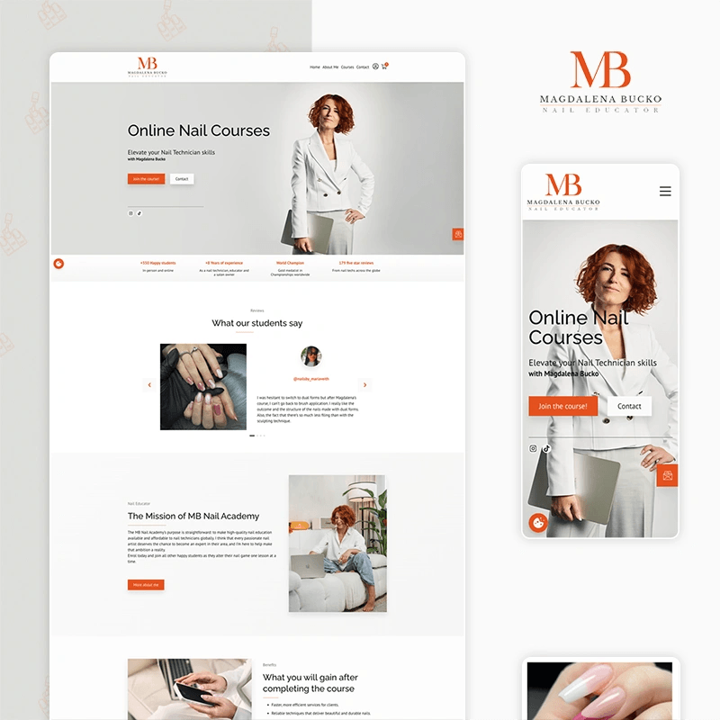 Projekt strony internetowej MB Nail Academy