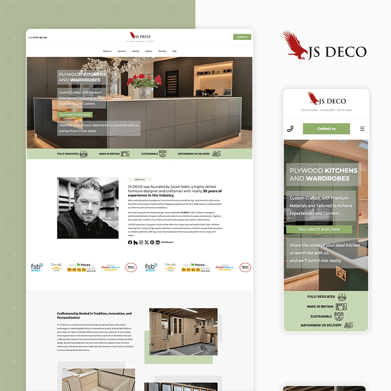 Projekt strony internetowej JS Deco Premium
